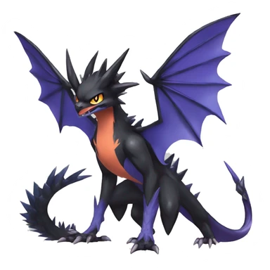 Edgy Cool Nargacuga-Noivern-Pokémon-fusion Full Body sticker
