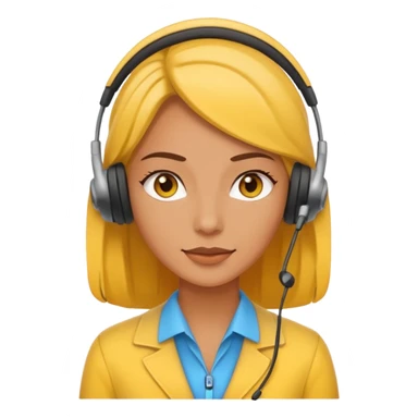 yellow woman assistant with headset sticker
