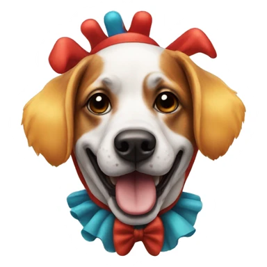 dog dressed as a clown sticker