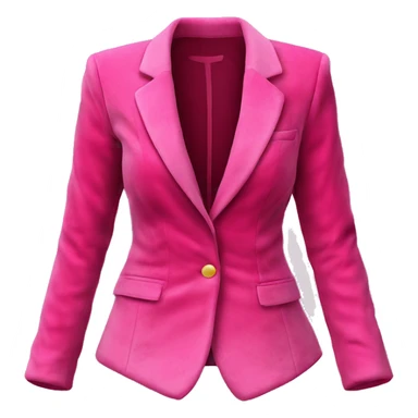 Realistic isolated open raspberry color velvet feminine fashion blazer jacket.  sticker