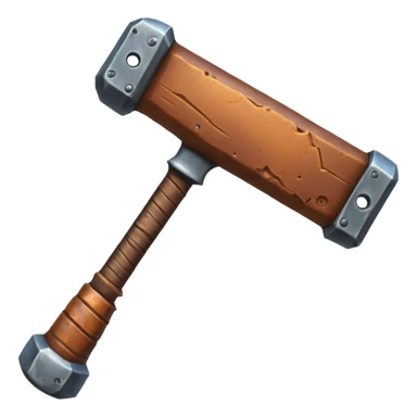 a big hammer weapon inspired by Soulmask, imposing, detailed, fantasy style, suitable for an emoji or icon sticker