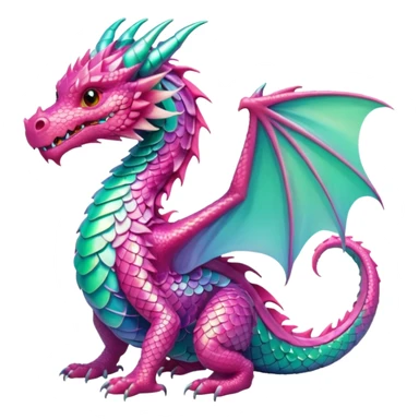 pink and mint dragon sticker