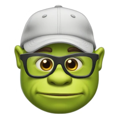 Shrek in a cap with lenses sticker
