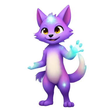 gradient-Sparkle-nebula-fursona anthropomorphic furry Fakémon full body sticker