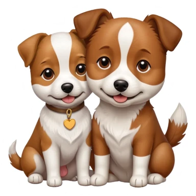 shizu dog sitting next to jack rassel dog sticker