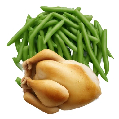 Chicken, green beans and rice on a plate  sticker