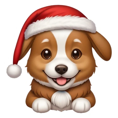 Dog wearing a Santa hat sticker