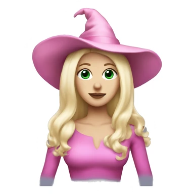 Bonds white witch blonde hair pink pointy hat sticker