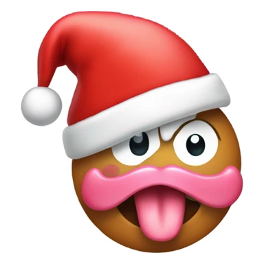 Tongue Sticking out emoji with Santa hat sticker