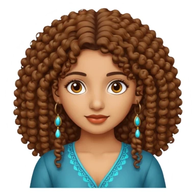 a pretty indian curly haired girl  sticker