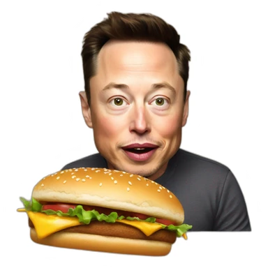 Create emoji Elon Musk eating burge sticker