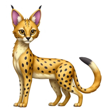 Colorful shiny Caracal-Cheetah-Serval-Trico-Sergal-Vernid-fusion-hybrid-animal-creature, dull body sticker