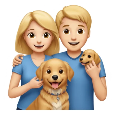 couple and their pet dog sticker
