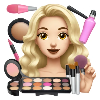 Makeup kit and white girl sticker