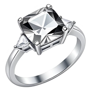 Silver dainty ring with square diamond sticker