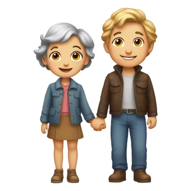 young child and old lovers sticker