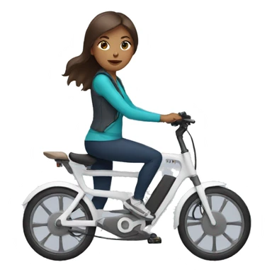 women in electric bicycle sticker