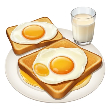 Breakfast ( bread + egg + a glass of milk) sticker