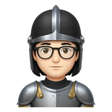 knight with glasses black hair sticker