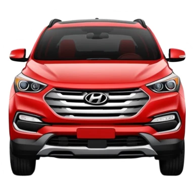 Red Hyundai Santa Fe sport suv black interior front view sticker