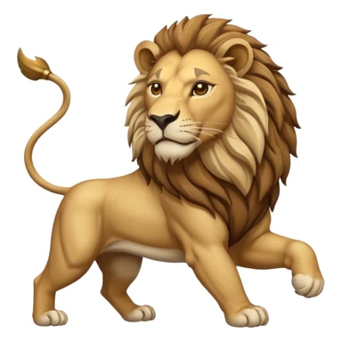 An emoji of a majestic lion from ancient Assyrian art, shown in a hunting scene. sticker