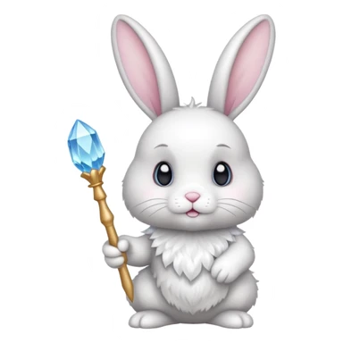 White bunny with wand and cristals sticker