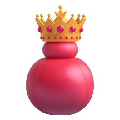 whole pomegranate with a round, red outer shell and a crown-like top sticker