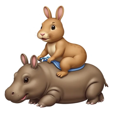rabbit on hippo sticker