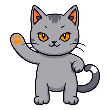 Cat flipping you off sticker
