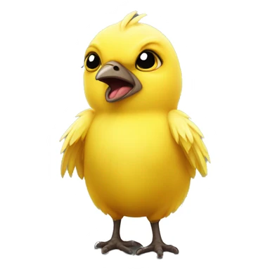 yellow angry baby bird chick sticker