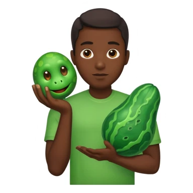 Big black man holding slimy veiny big object sticker