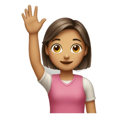 girl raising hand sticker