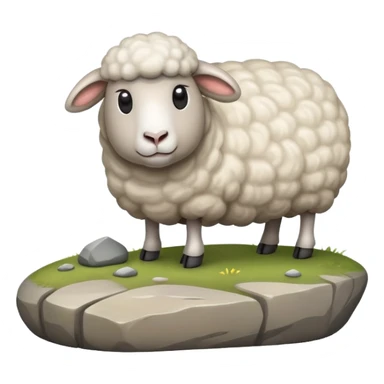 Rocher et un mouton sticker