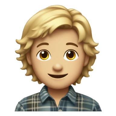 smiling boy in plaid shirt sticker