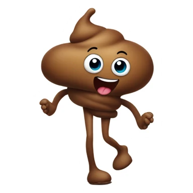 Poop walking sticker