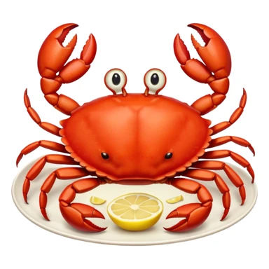 crab on platter  sticker