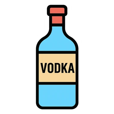 A simple and bold bottle of vodka, frontal view sticker