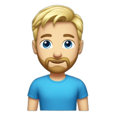 male short blond hair with beard blue eyes in t-shirt sticker