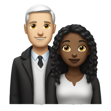 White man and black girl sticker