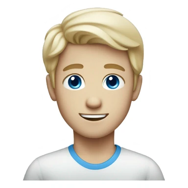 White boy with blue eyes and soft smile sticker