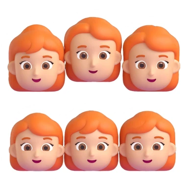 Clone the reference image recreating the four memojis together in the same 3D cartoon style, with the same expressions, accessories, and positions. sticker