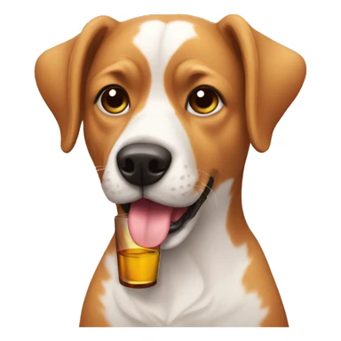 Dog drink wine sticker