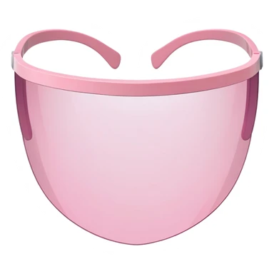 ultra minimalist pink tinted shield visor glasses, extremely simple clean lines, one piece lens, no details sticker