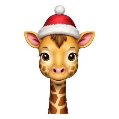 Giraf with christmas hat sticker