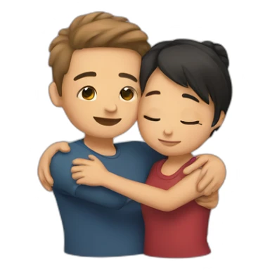 hug cute mixed gender sticker