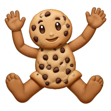 A cookie with feet and arms sticker