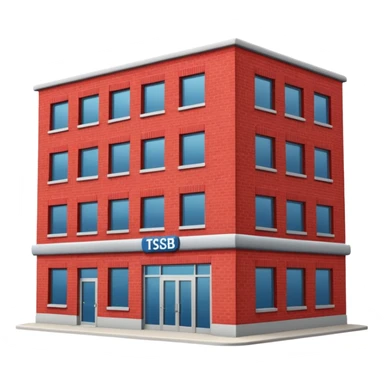 A red building with "TSB" on the top running the banking business sticker