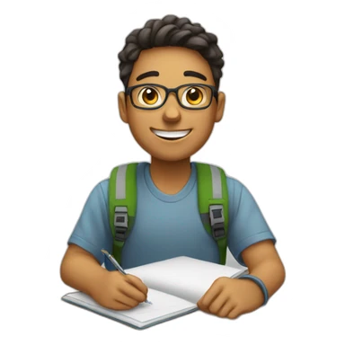 generate a happy student  sticker