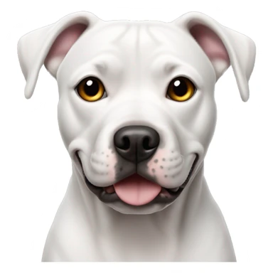 Perro pitbul blanco con mancha negra sticker