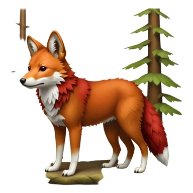cinematic full body dhole, hyper-realistic sticker